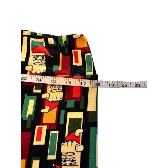 LuLaRoe Women's Black Green & Red Santa Clause Tights - Picture 5 of 7